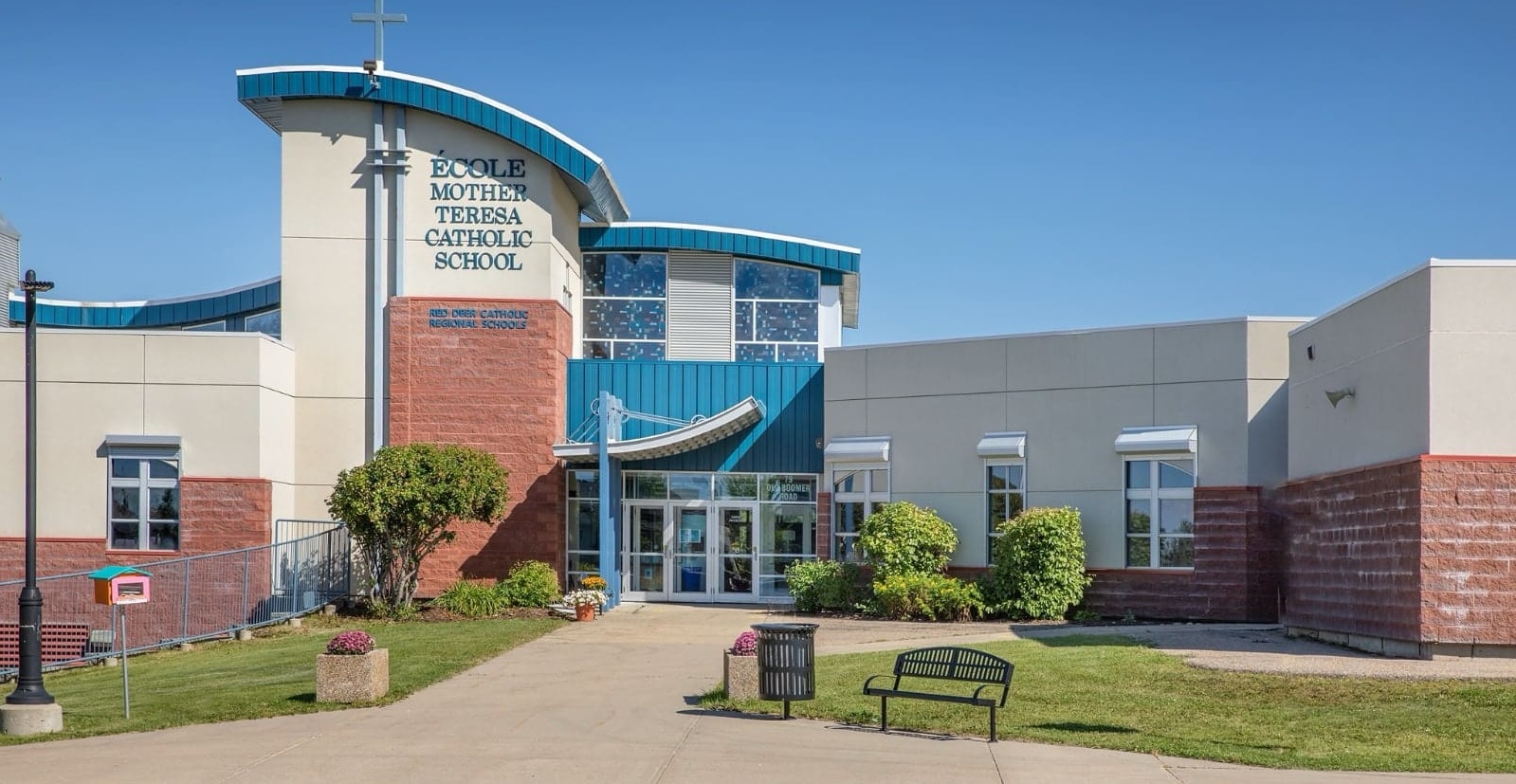 Exterior of École Mother Teresa Catholic School.